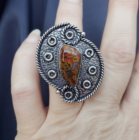 New Seam Agate 925 Silver Ring. - Picture 14 of 16
